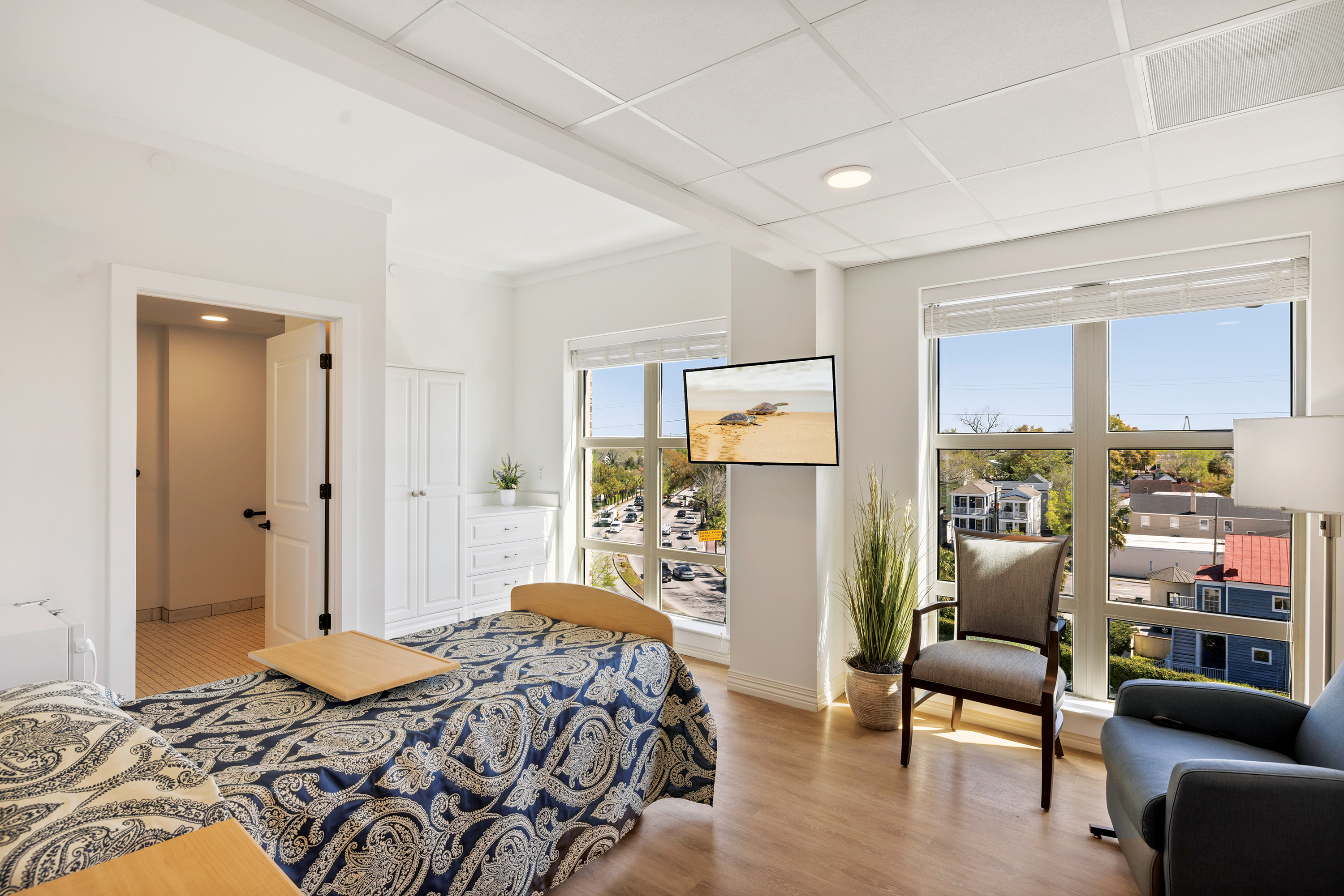 Skilled nursing room in modern senior living facility