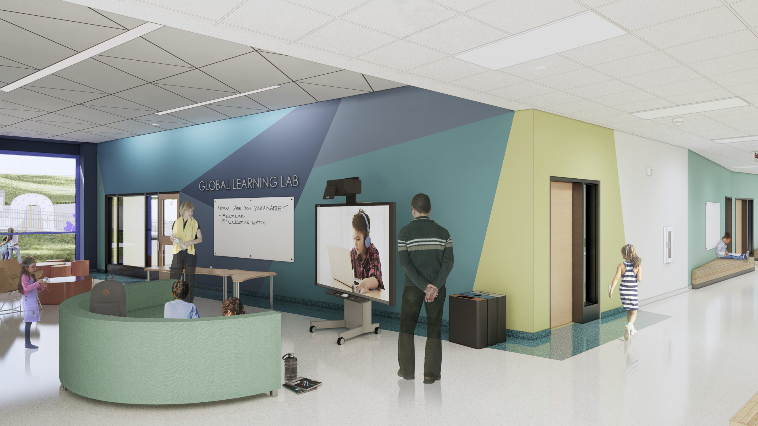 Brooks Global Studies magnet school classroom rendering