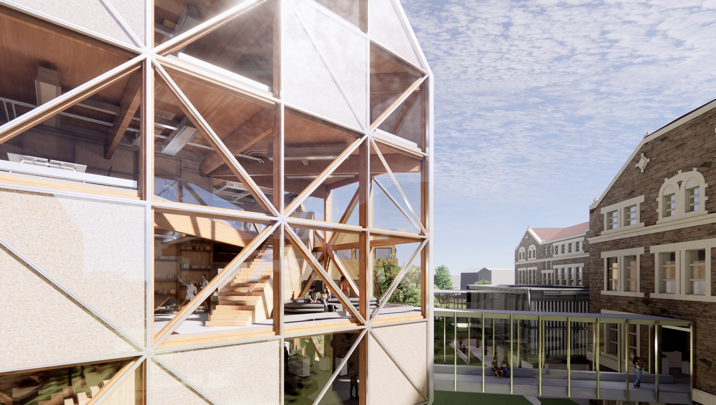 BIG designs mass timber Makers’ KUbe for the University of Kansas School of Architecture & Design