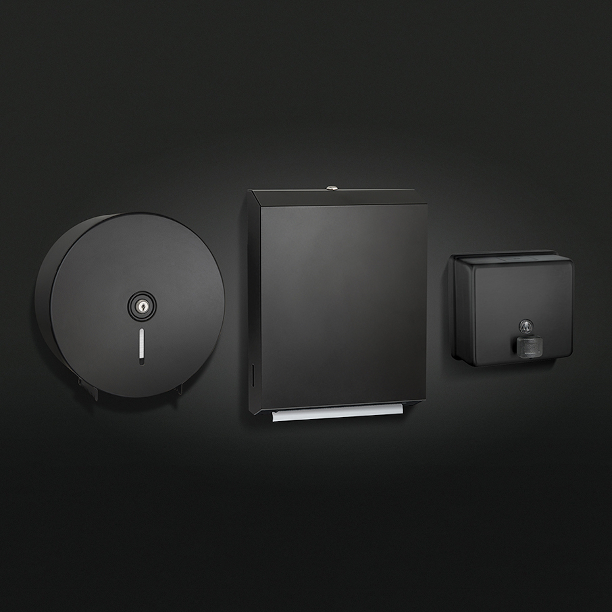 ASI Matte Black Collection washroom accessories