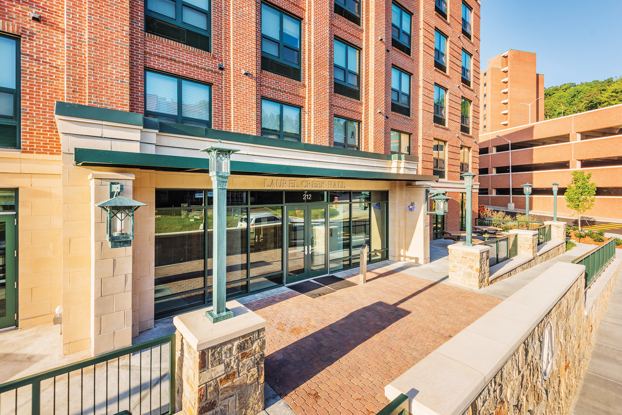 Residence hall entry outside