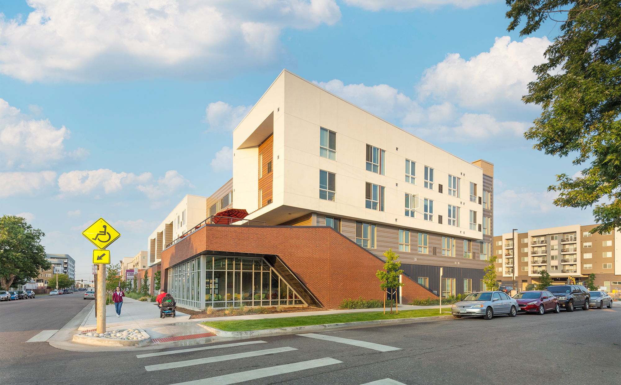 Exterior community on street corner 