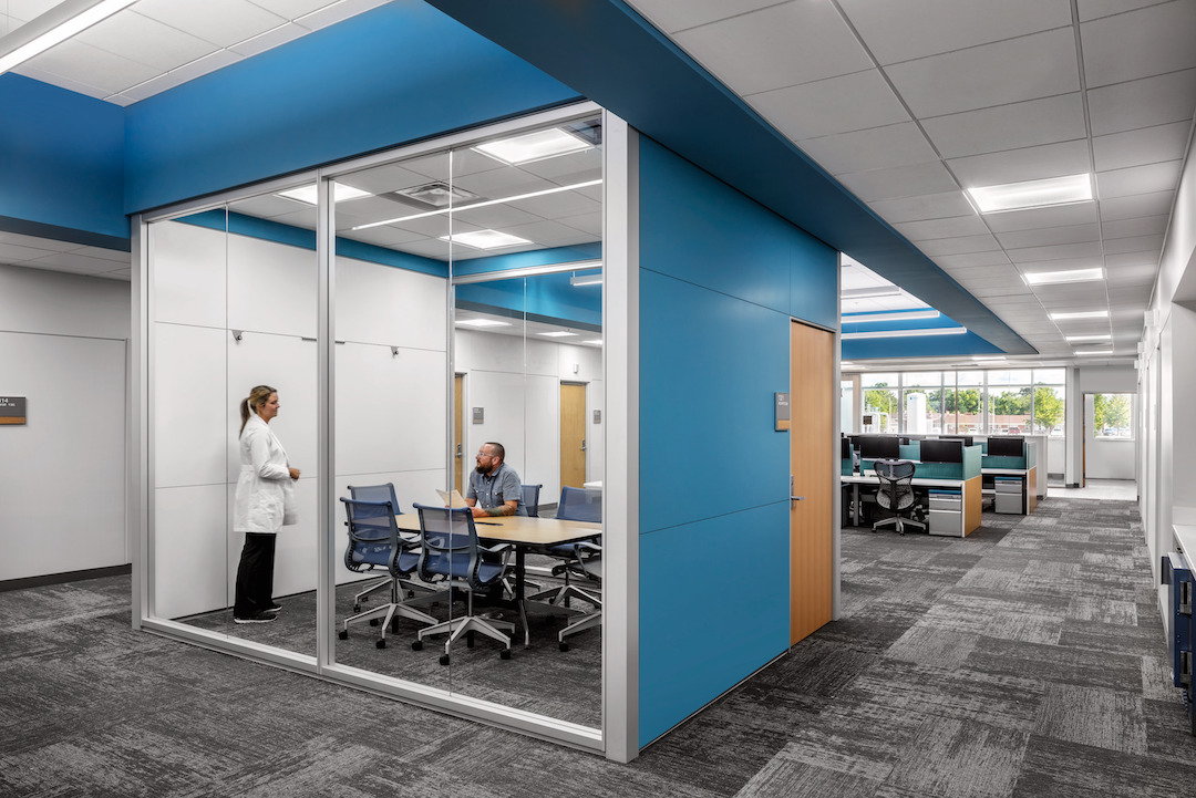 Lighting controls in clinical staff area