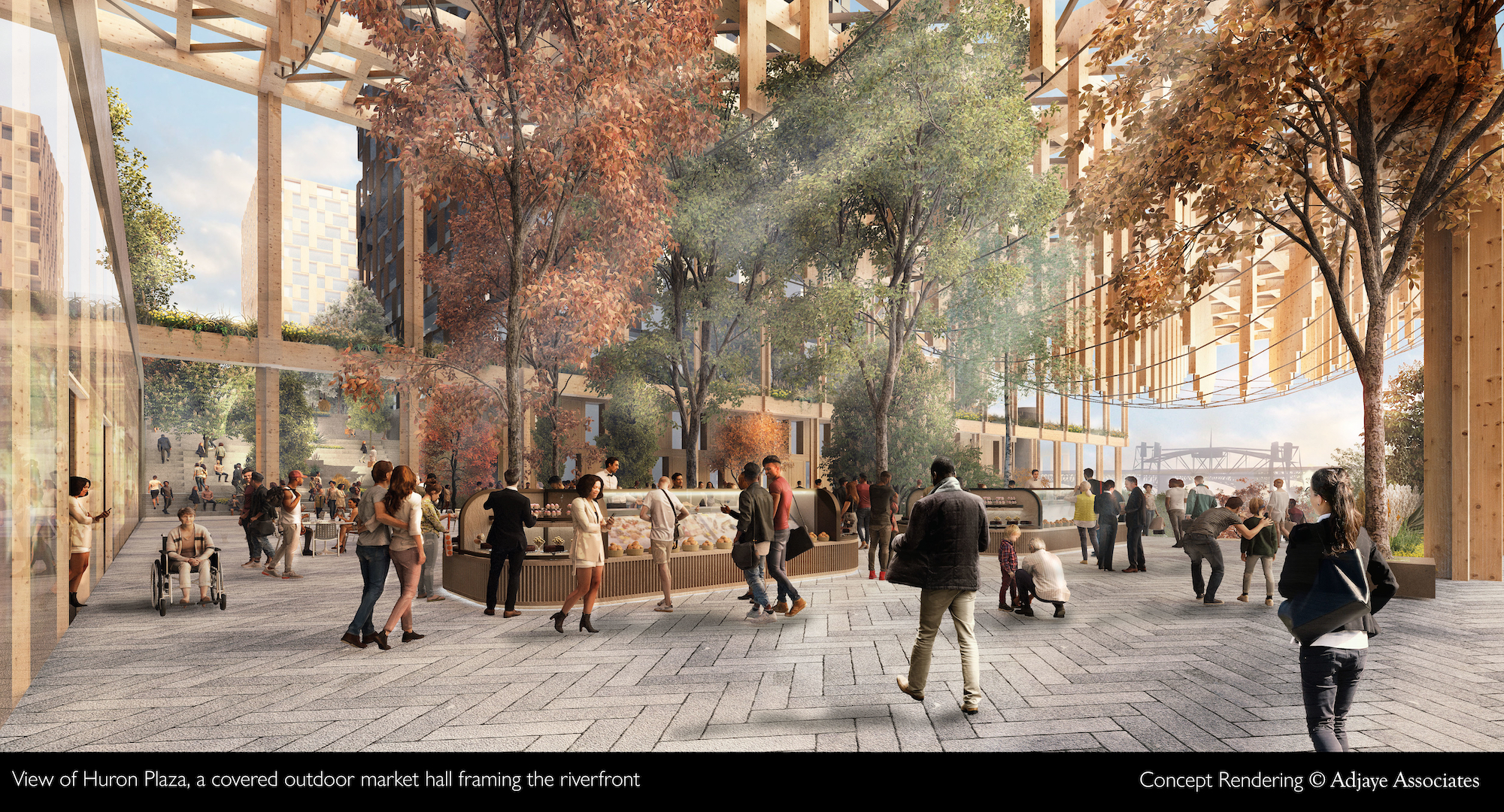 Cuyahoga Riverfront Master Plan Cleveland Rendering courtesy Bedrock