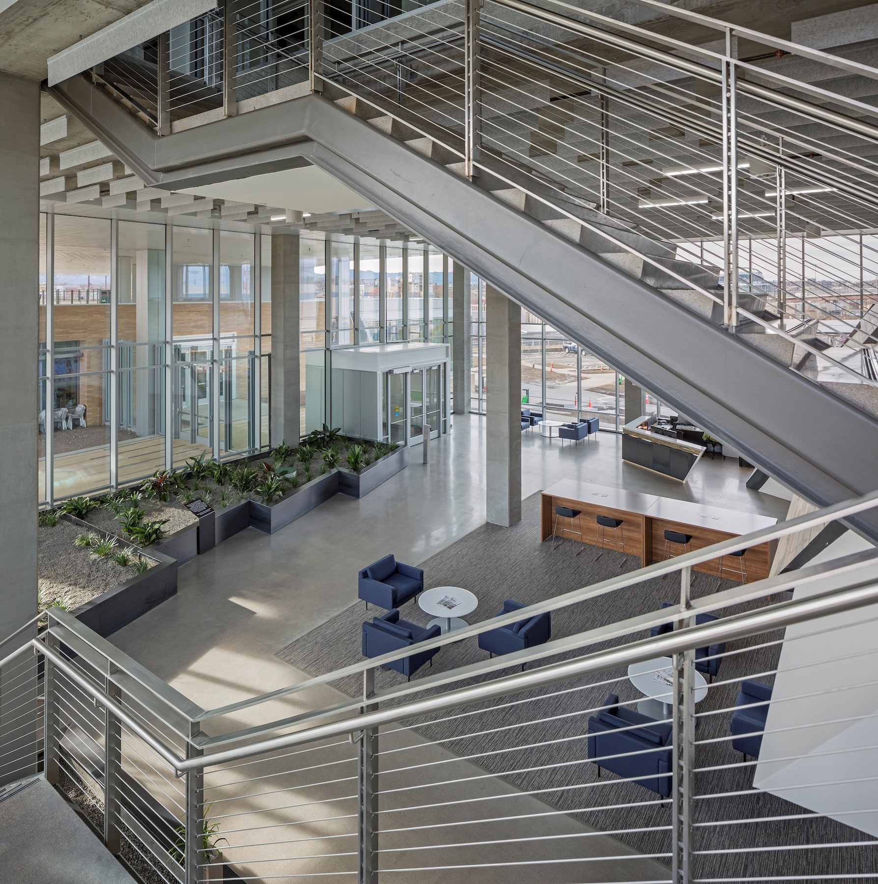 Daylight pervades the new administration building