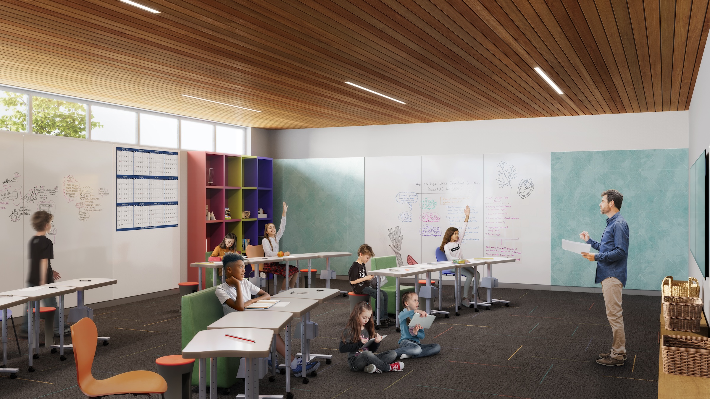 Designing for dyslexia: How architecture can address neurodiversity in K-12 schools, Rendering courtesy Ratcliff