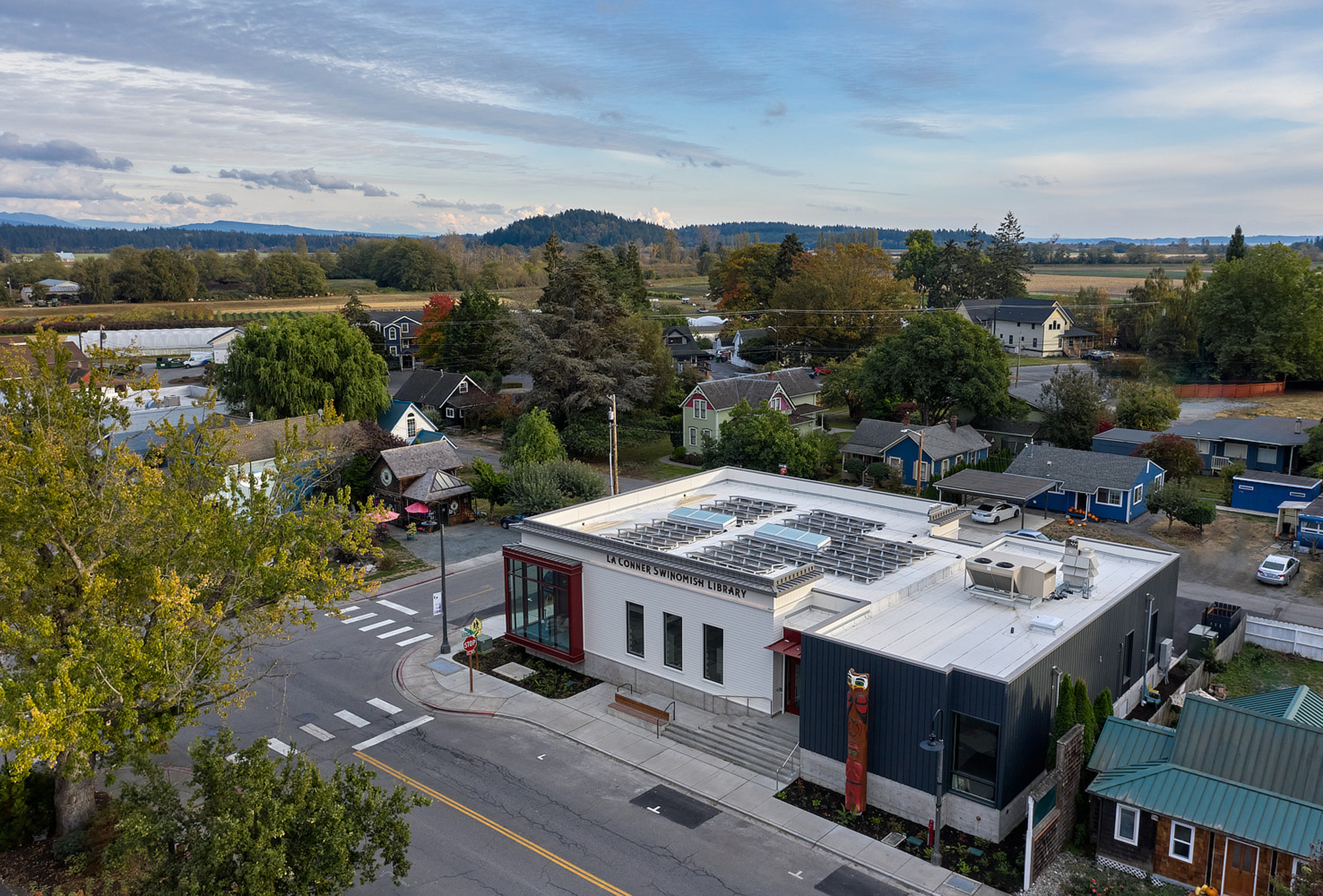 La Conner Swinomish Library aerial view