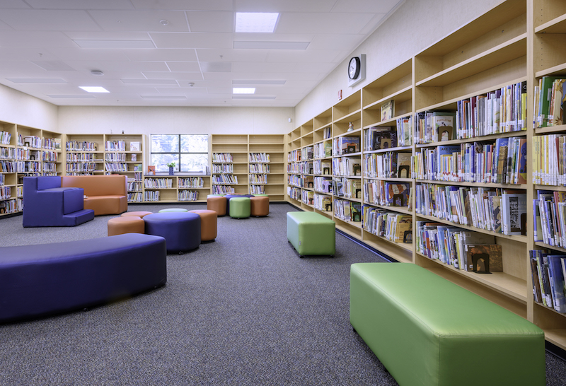 Daylighting the library at Flora Arca Mata Elementary. Photo: AMS