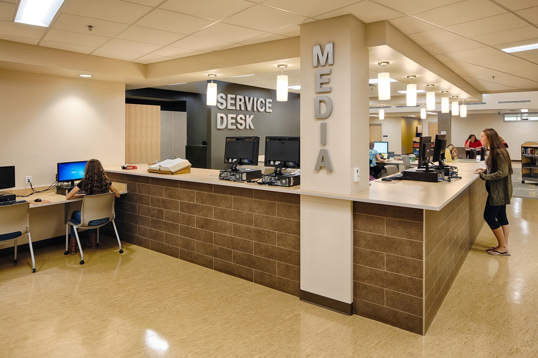 Media help desk at Hermantown (Minn.) high school