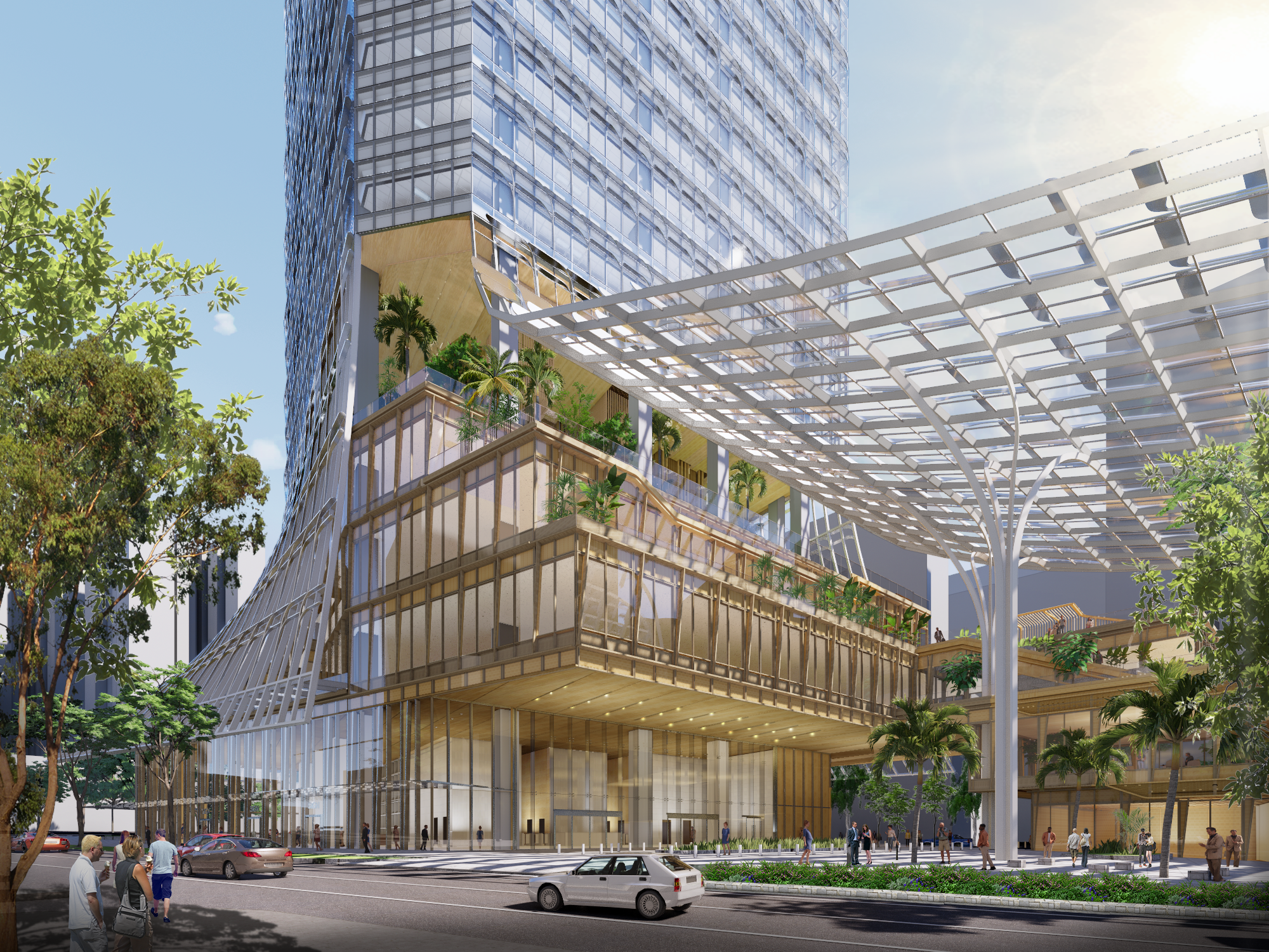 NBBJ-designed Keppel South Central tower in Singapore aims to reimagine work with restorative, outdoor spaces.  Courtesy NBBJ