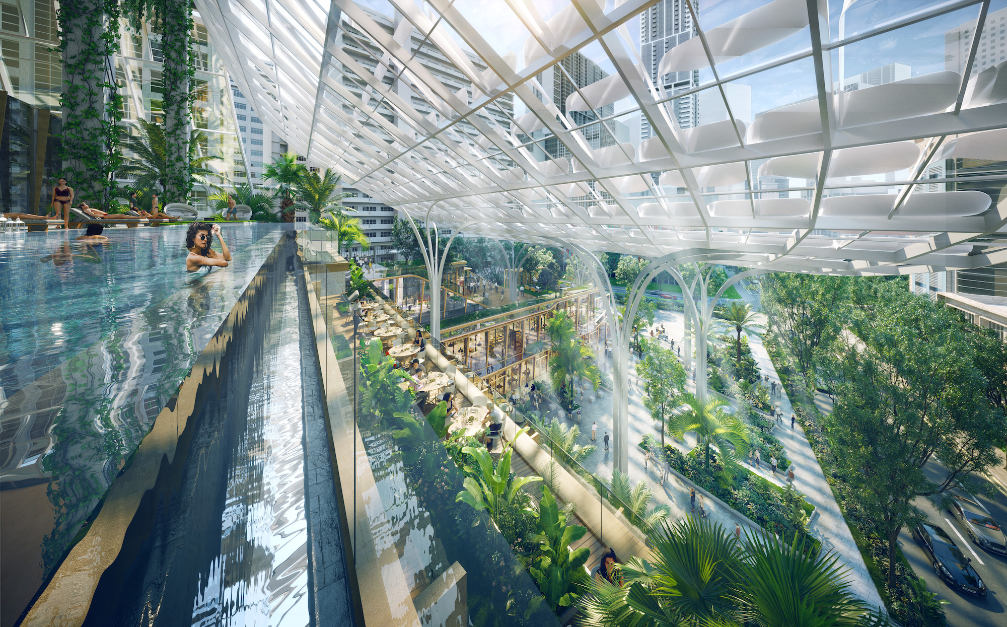 NBBJ-designed Keppel South Central tower in Singapore aims to reimagine work with restorative, outdoor spaces.  Courtesy NBBJ