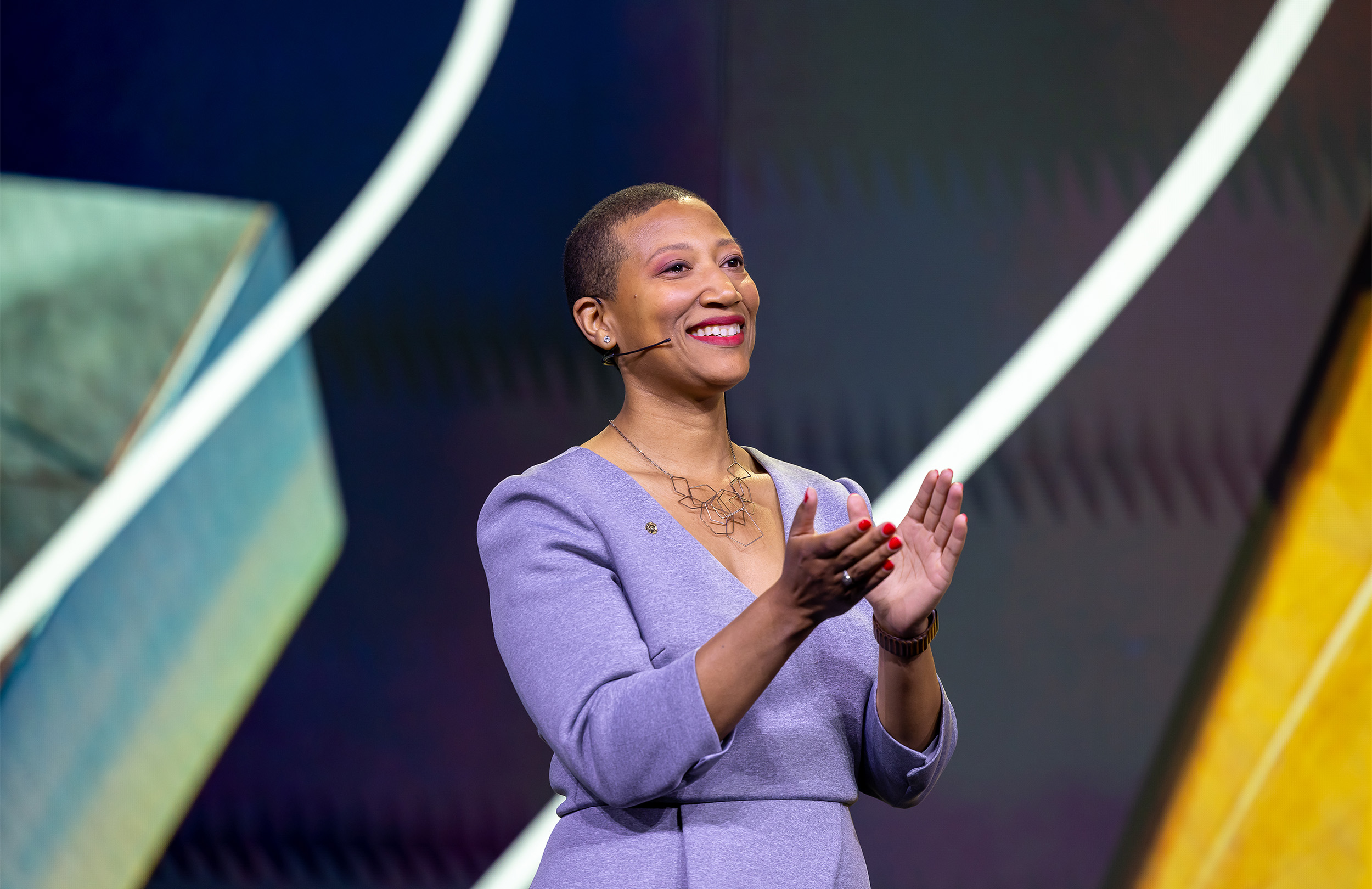 Architect, businesswoman, 40 Under 40 winner headshot speaking