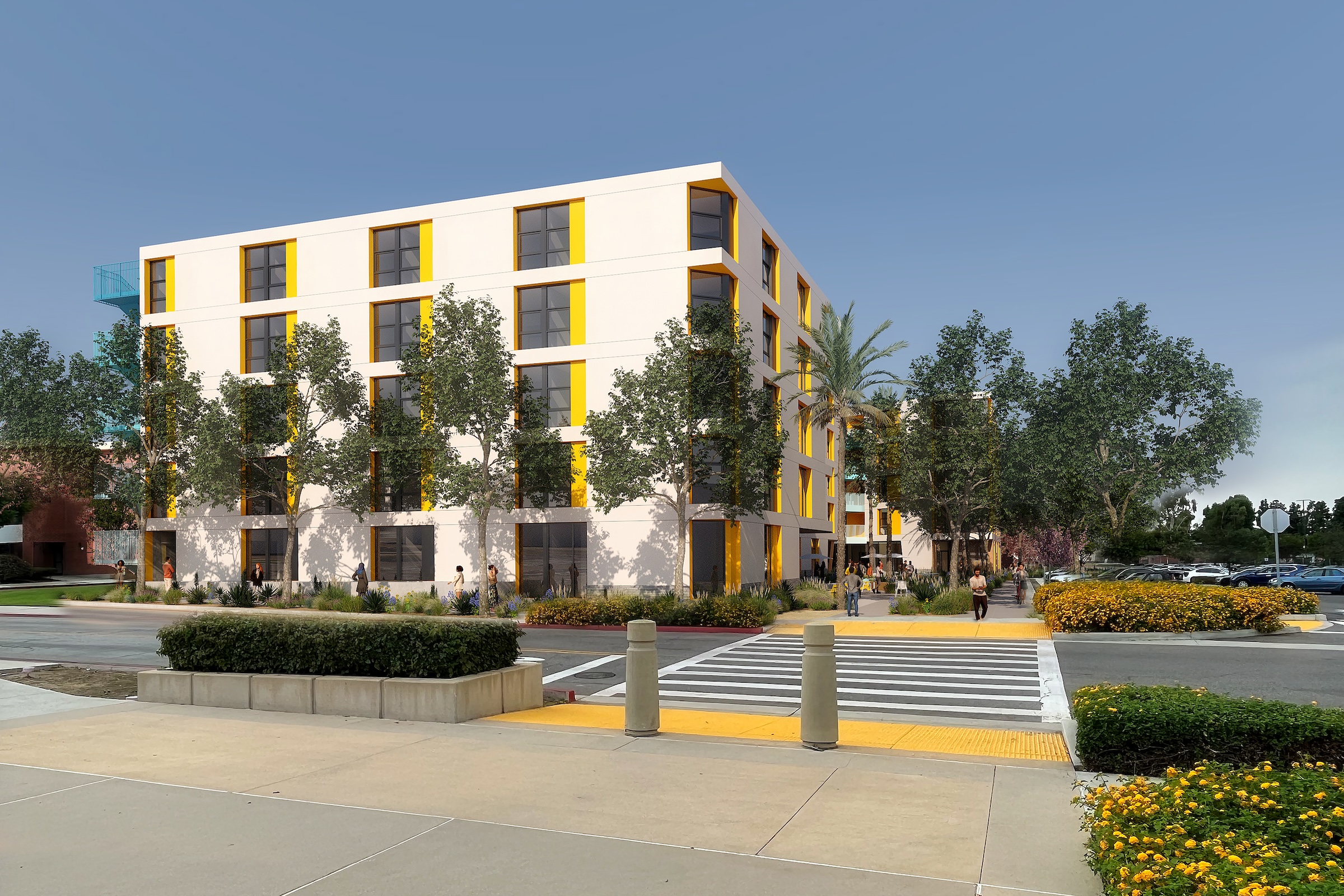 The 108,000 sf La Playa Residence Hall, funded by the State of California’s Higher Education Student Housing Grant Program, will consist of three five-story structures connected by bridges.