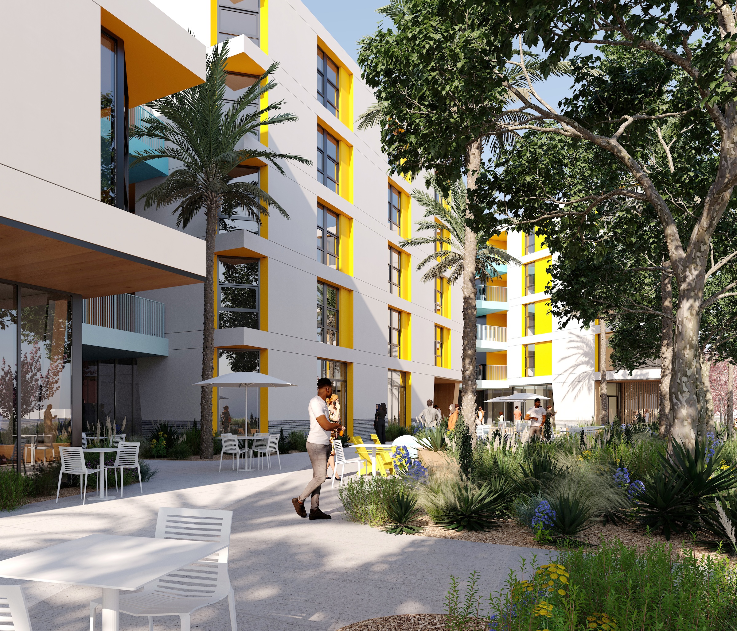 The 108,000 sf La Playa Residence Hall, funded by the State of California’s Higher Education Student Housing Grant Program, will consist of three five-story structures connected by bridges.