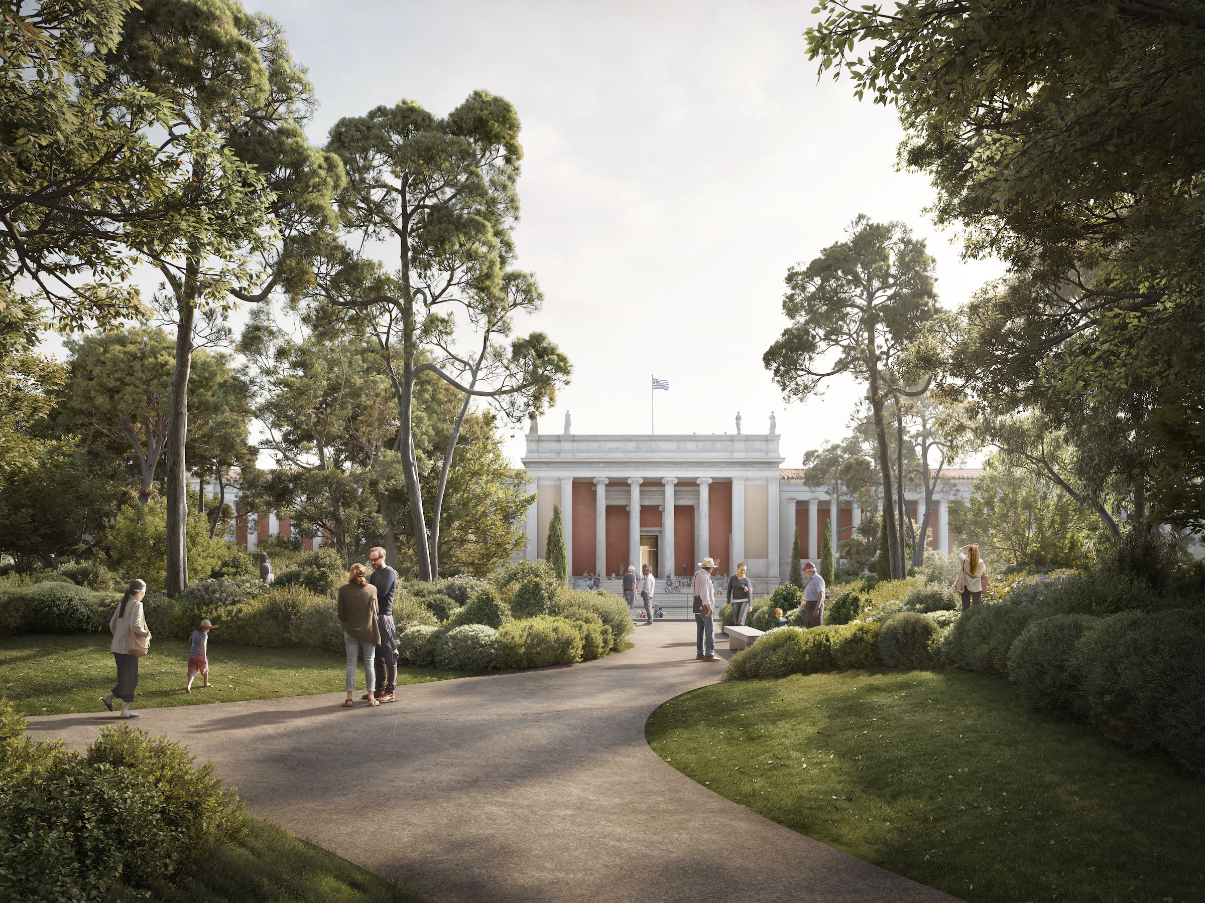 National Archaeological Museum Athens Neoclassical building sitting in the new park © Filippo Bolognese Images