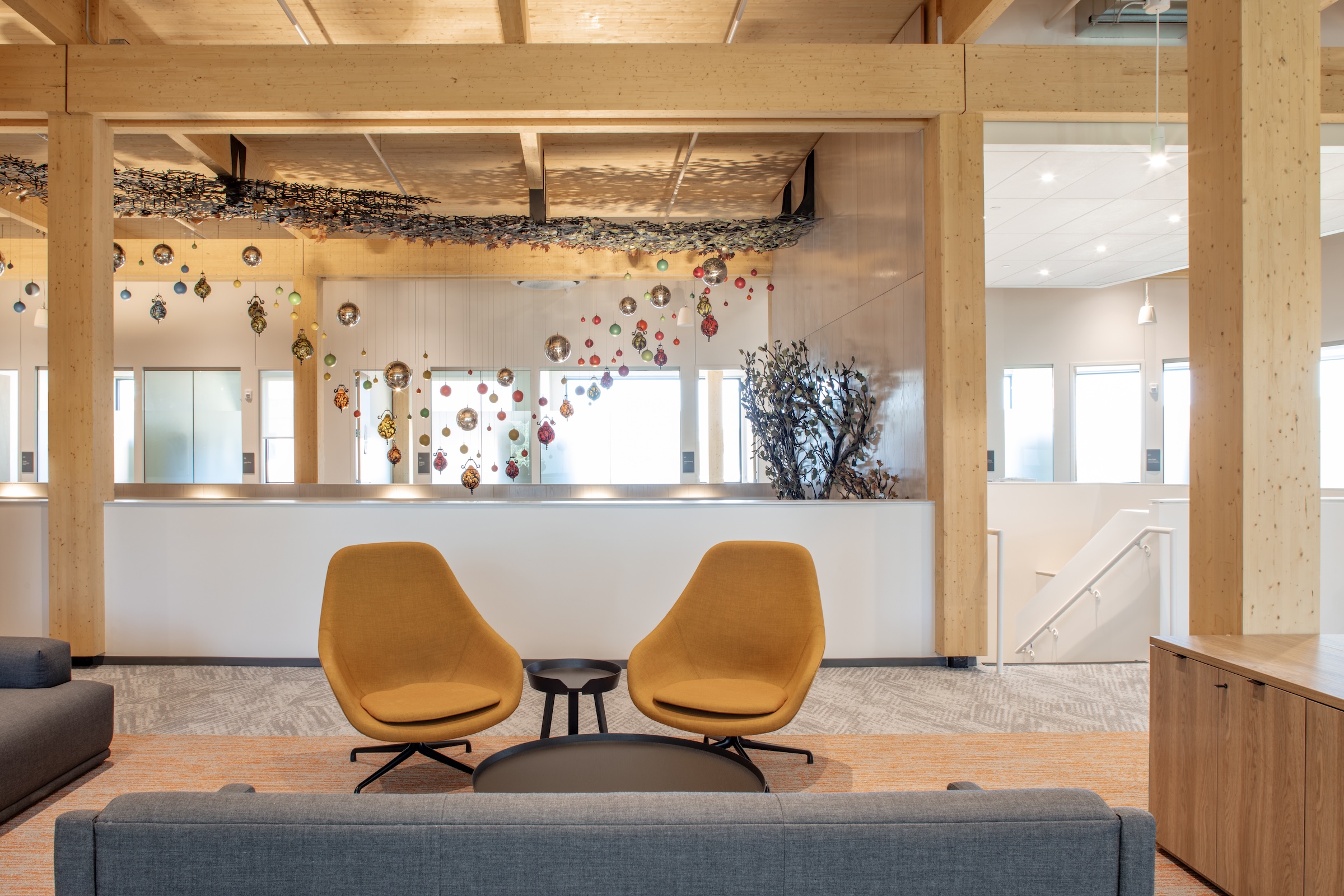 Northglenn, a Denver suburb, opens a net zero, all-electric city hall with a mass timber structure. Photo courtesy City of Northglenn