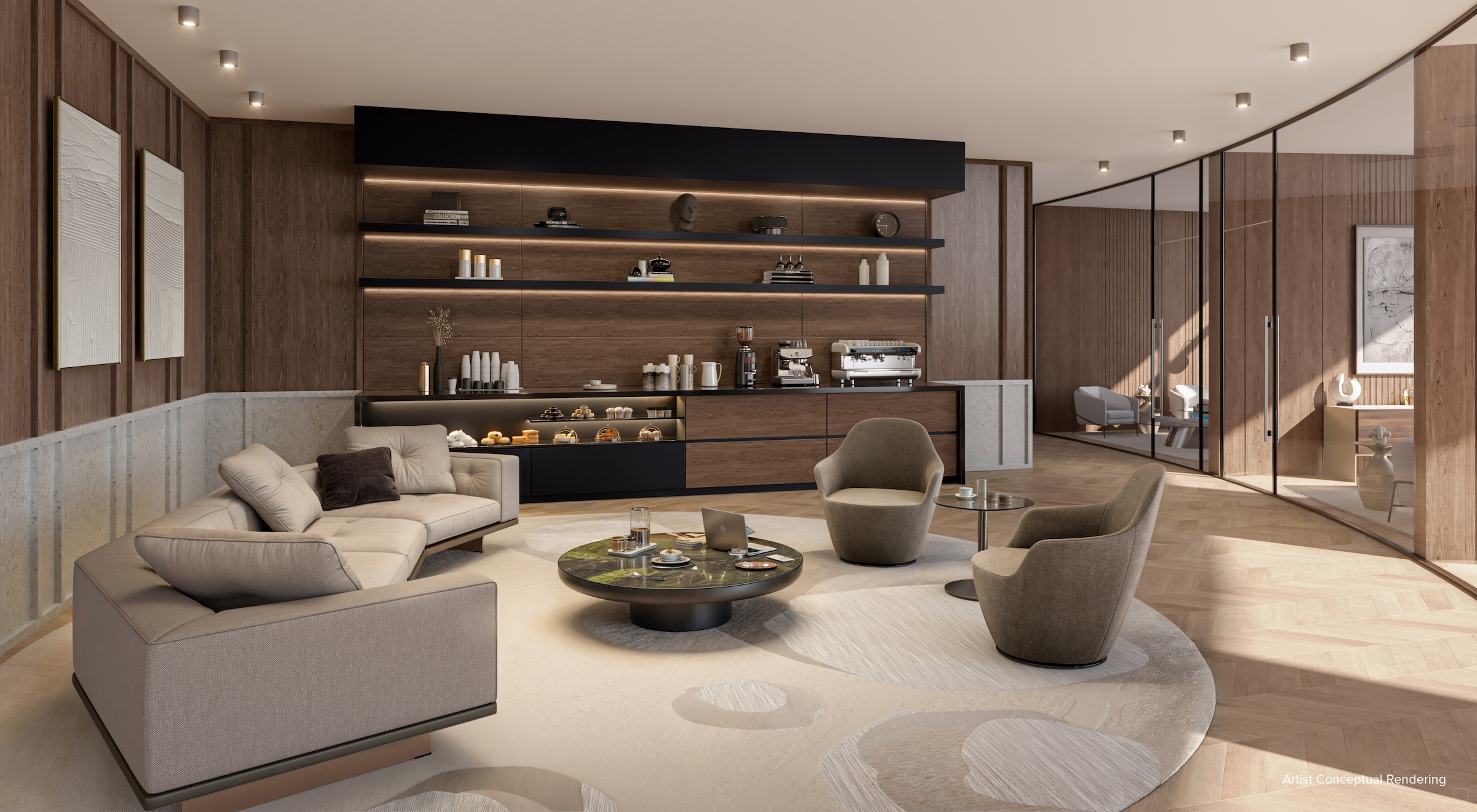 Miami's One Twenty Brickell Residences condo tower provides deeded office unit for every buyer. Rendering ARX Creative