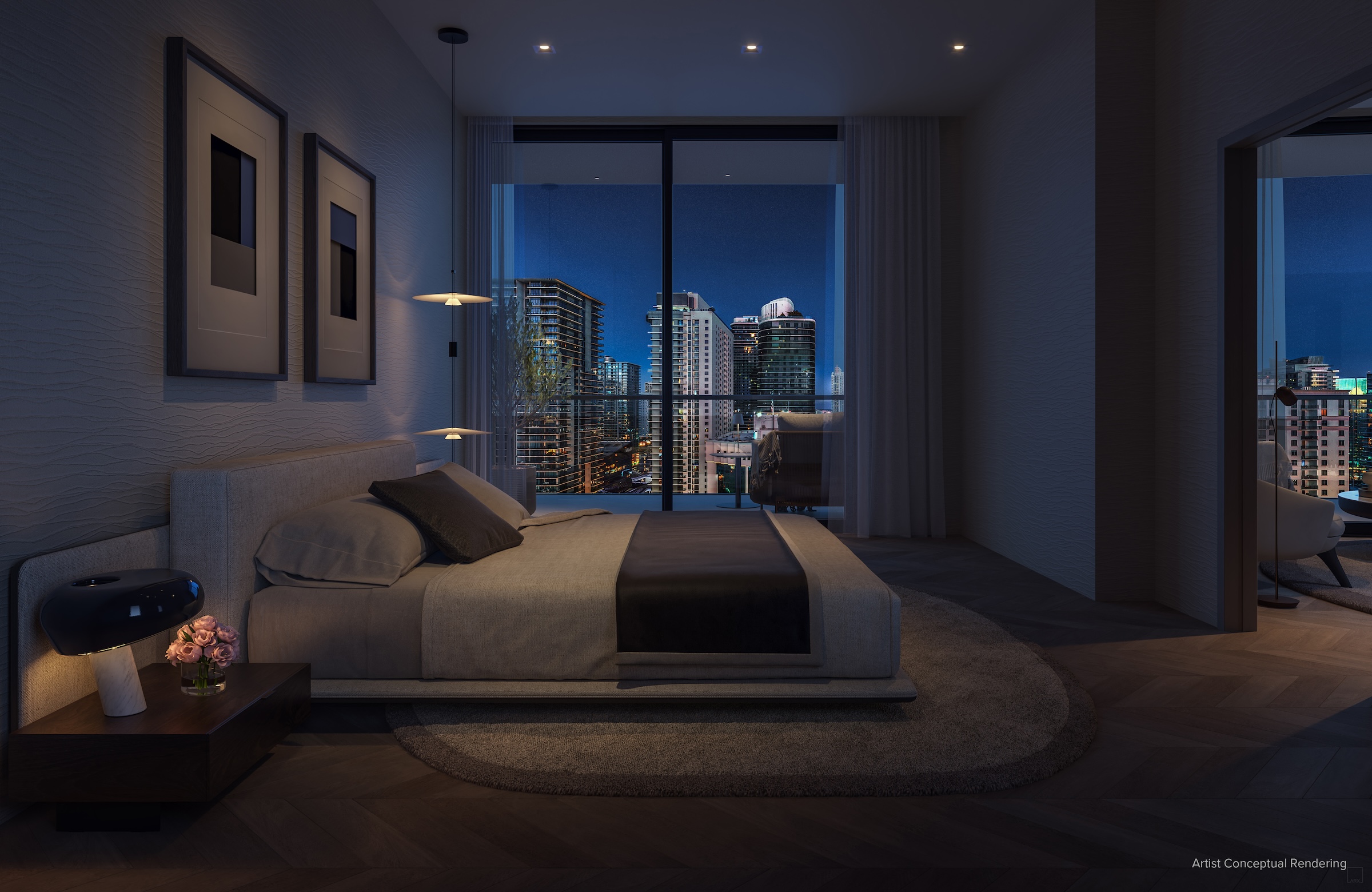 Miami's One Twenty Brickell Residences condo tower provides deeded office unit for every buyer. Rendering ARX Creative