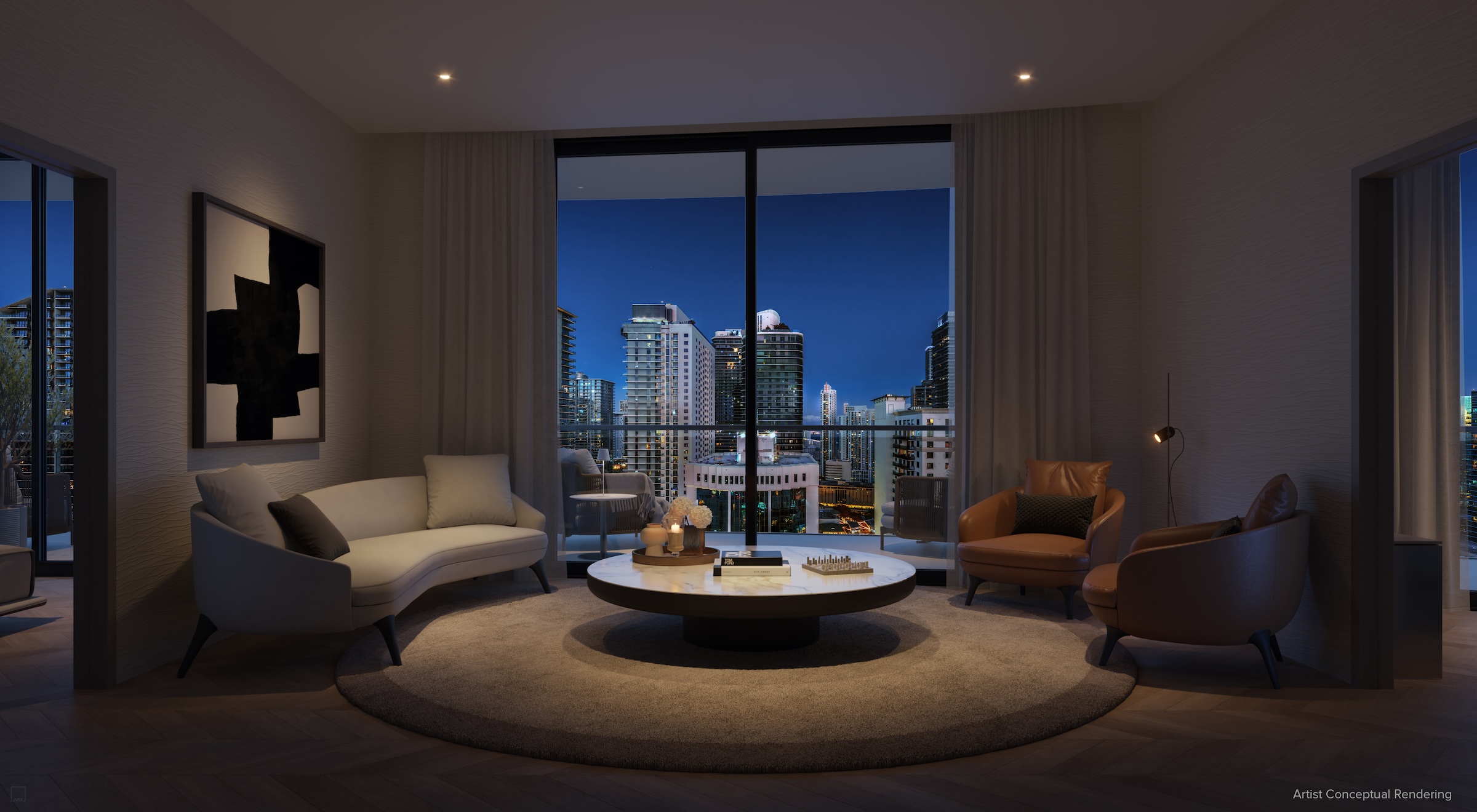 Miami's One Twenty Brickell Residences condo tower provides deeded office unit for every buyer. Rendering ARX Creative