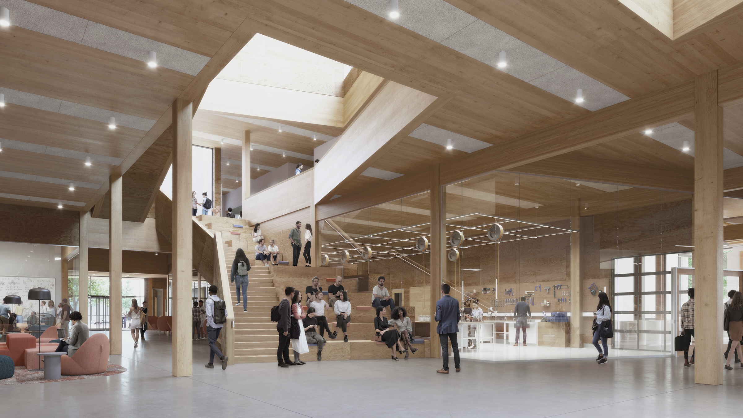 Jen-Hsun Huang and Lori Mills Huang Collaborative Innovation Complex at Oregon State University aims to be the first all-mass-timber lab meeting rigorous vibration criteria, design by ZGF