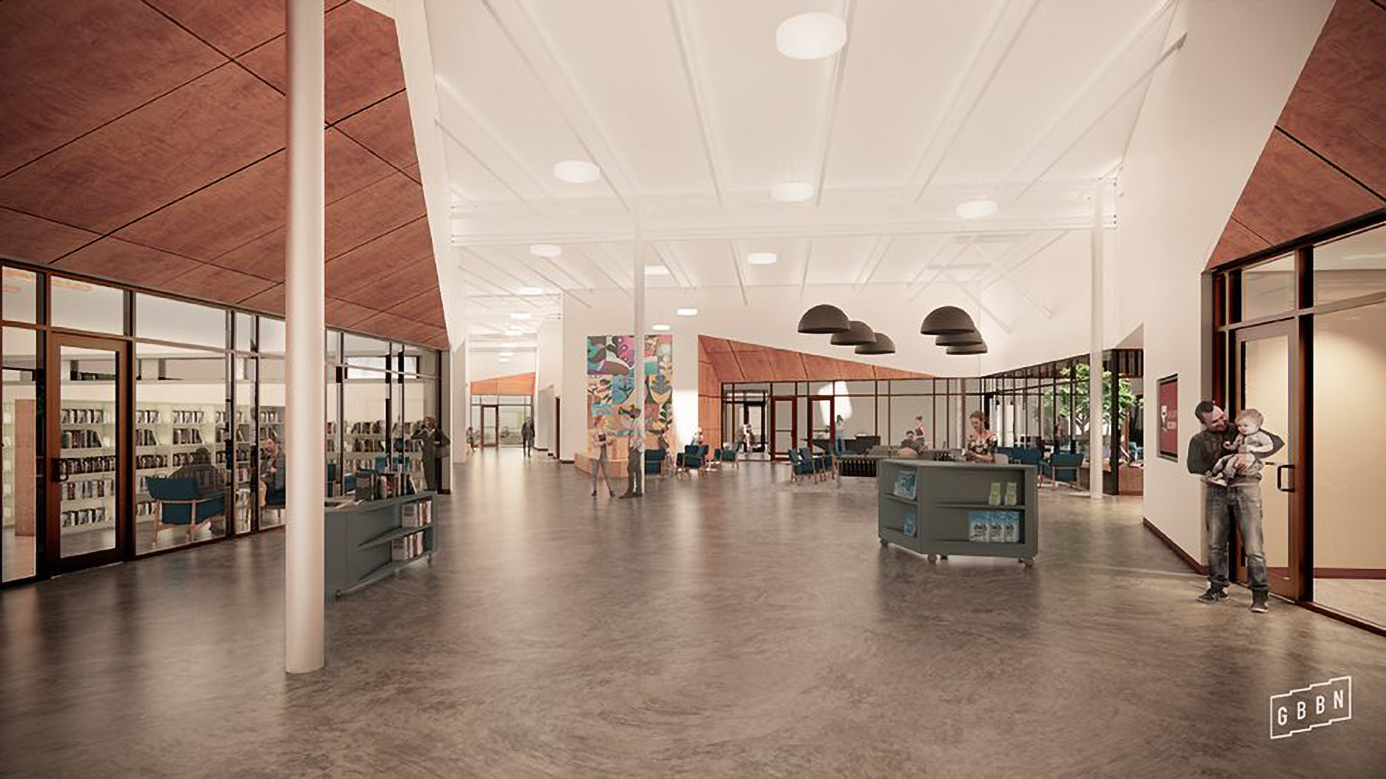 Adaptive reuse rec center interior