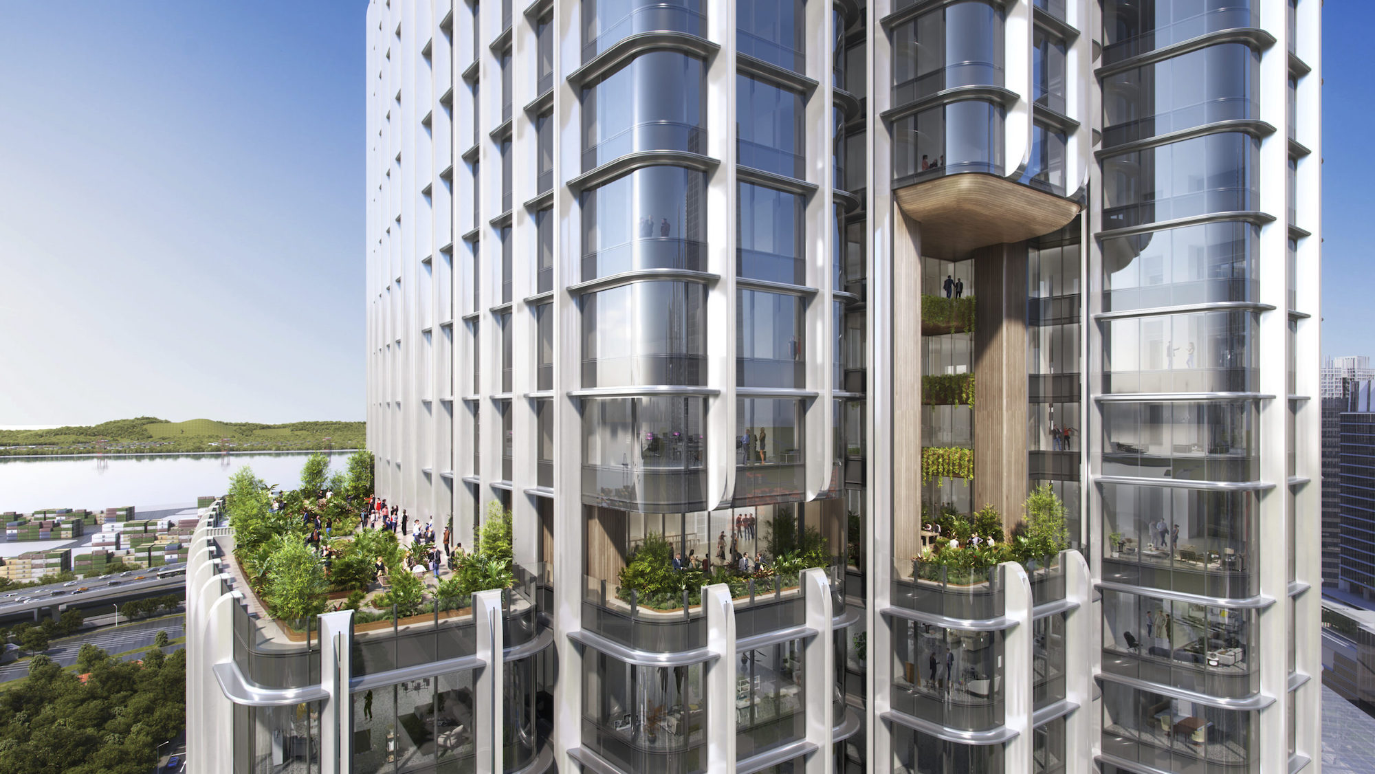 SOM's Shenton Way tower rendering SOM, Bezier