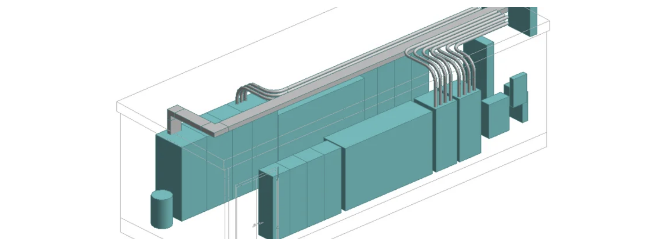 Drawing of modular electrical room diagram