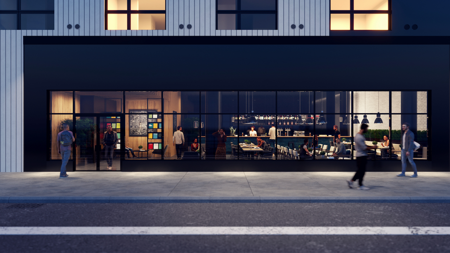 Rendering of ground-floor retail space at 1314 Spring Garden Street.