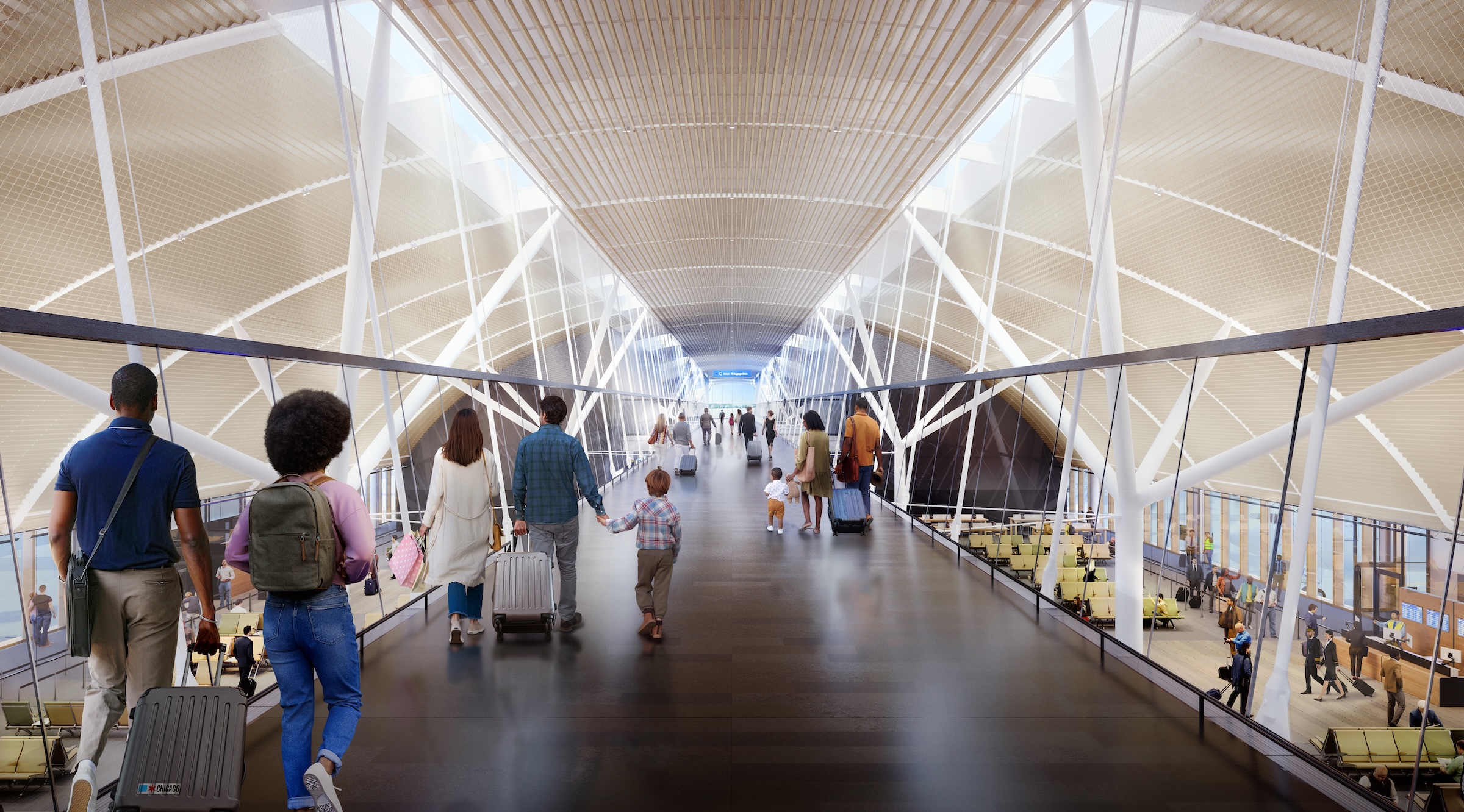 SOM unveils ‘branching structural’ design for new Satellite Concourse 1 at O’Hare Airport