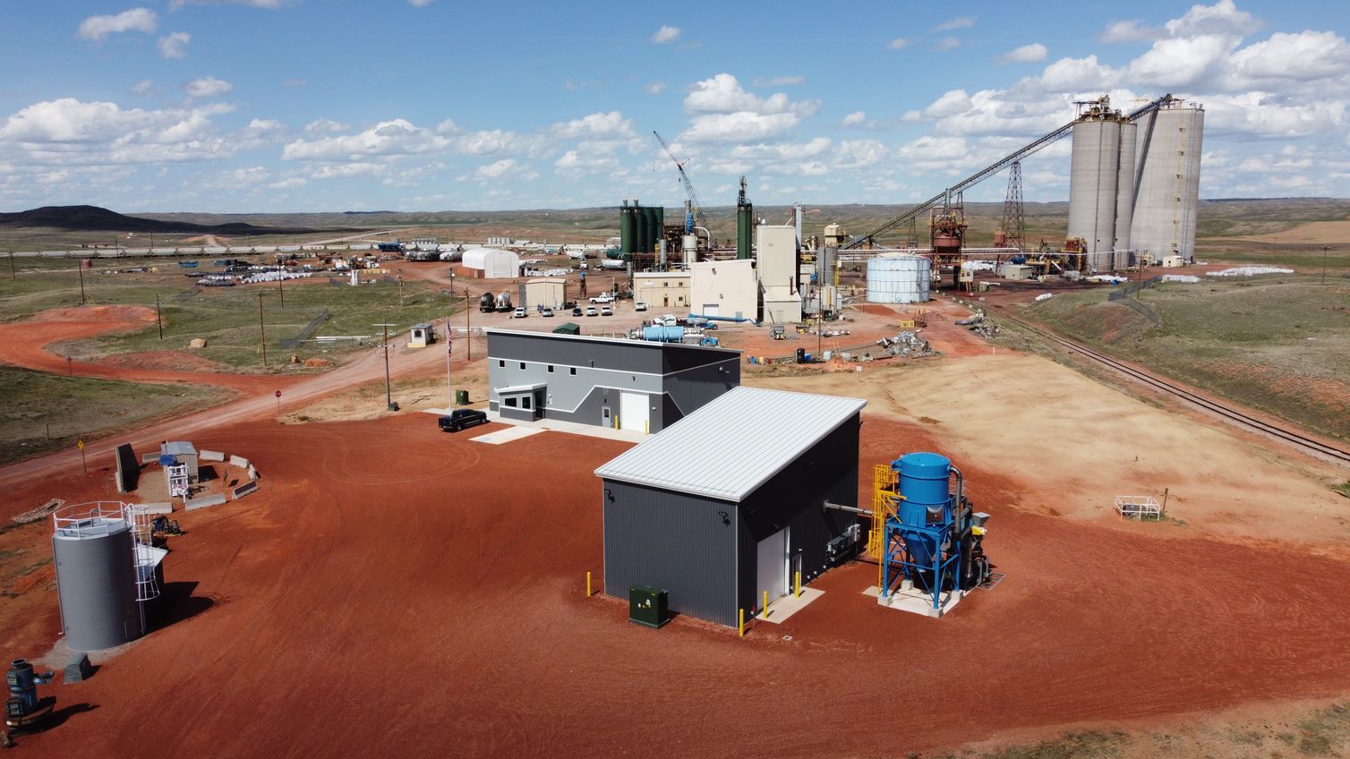 The Innovation Center includes a materials handling and seven open-air test pads.