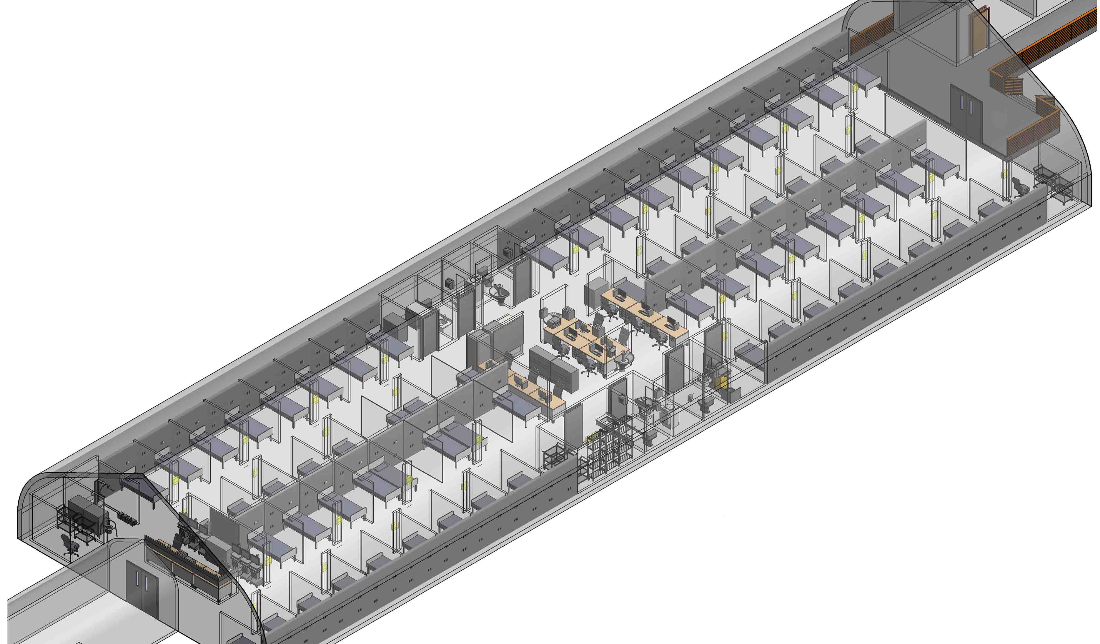 Drawing of floor conversion at the hospital