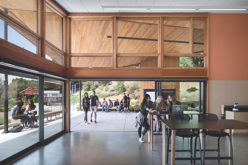 Interior shot of the environmental studies building at Bishop O'Dowd high school