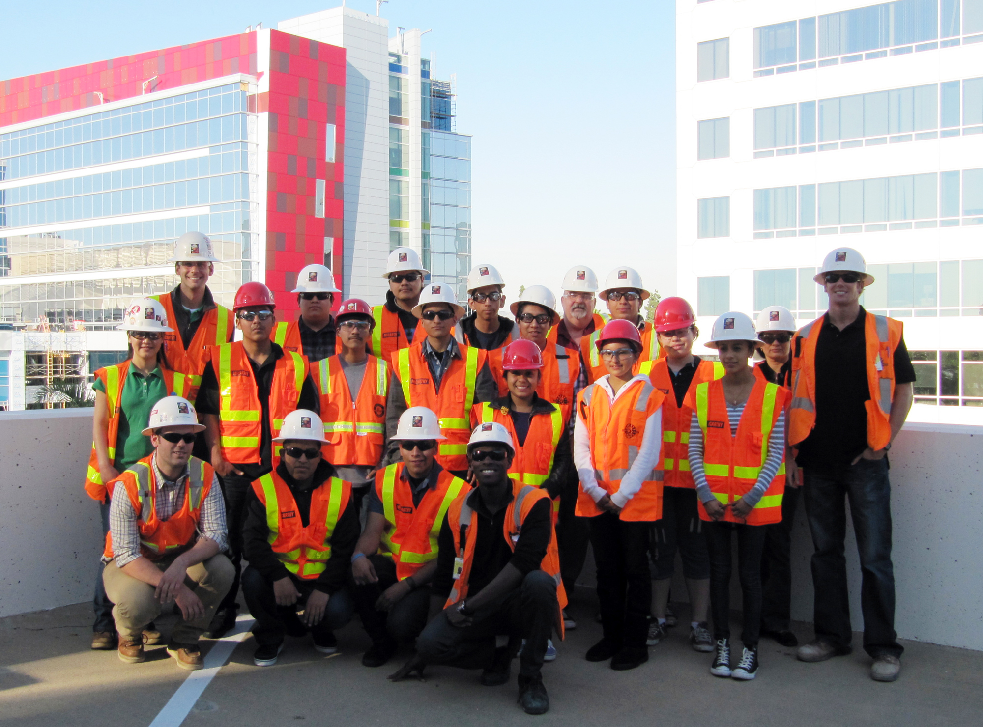 A group photo of 14 students from Century High School in Santa Ana participated 