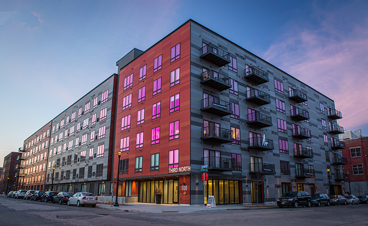 The panels have rectangular dimensions, with shades of red and gray to mirror th