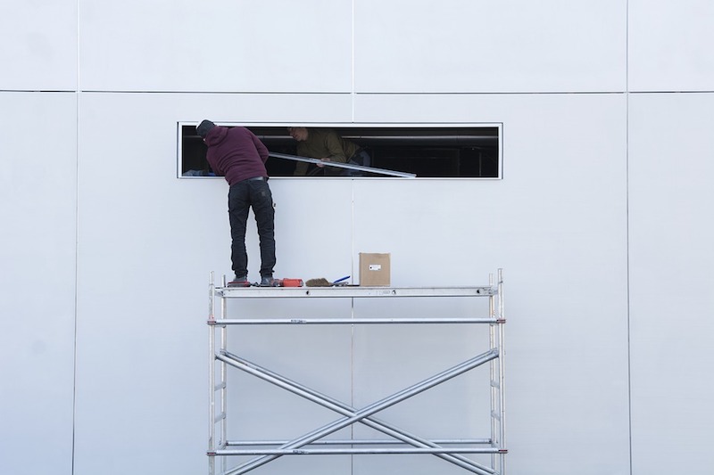 Man on scaffolding