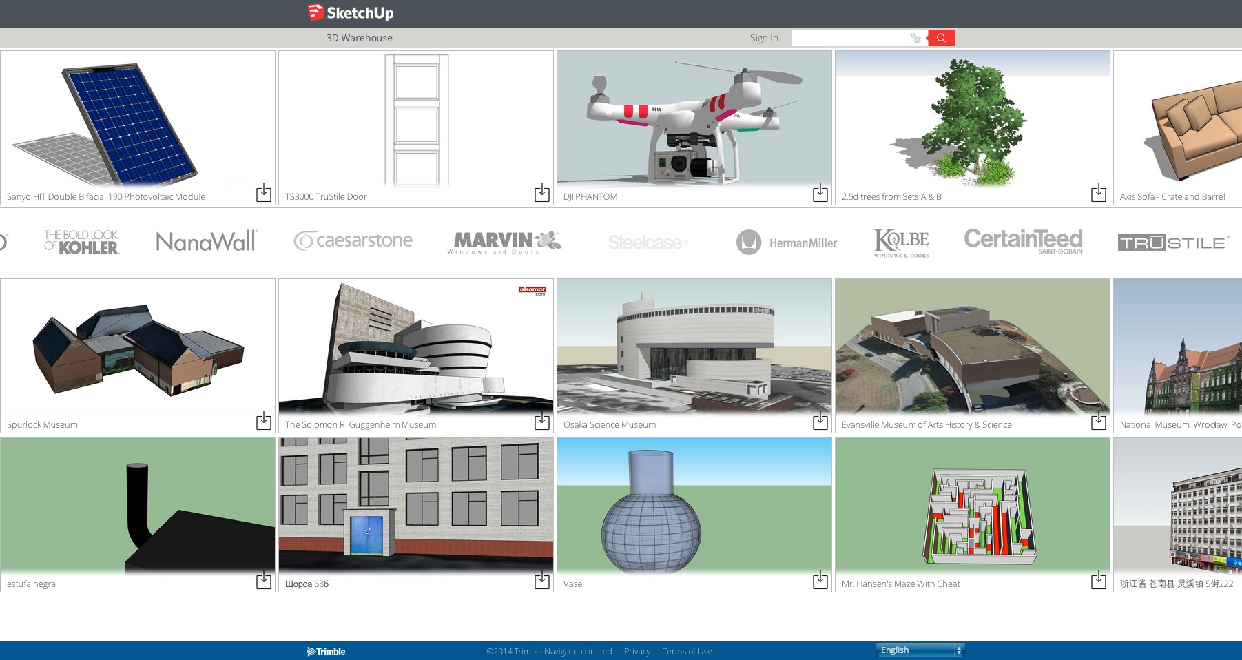 SketchUp 2014 features major enhancements to SketchUps 3-D Warehouse, the world