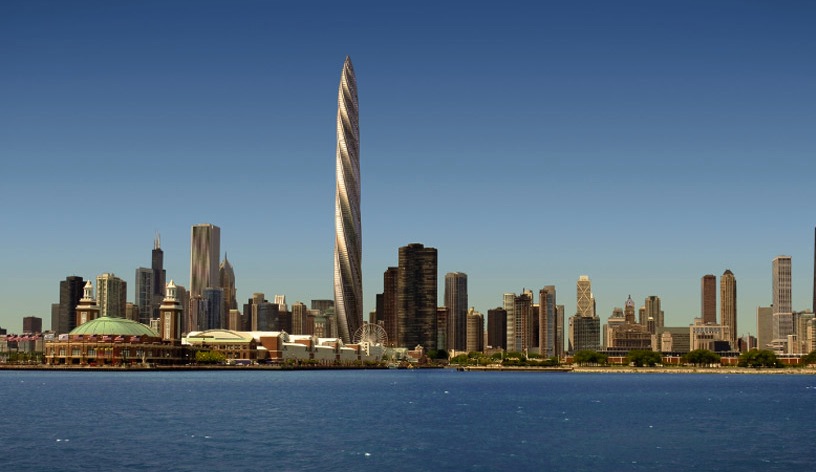 Construction work started on the Santiago Calatrava-designed Chicago Spire in 20