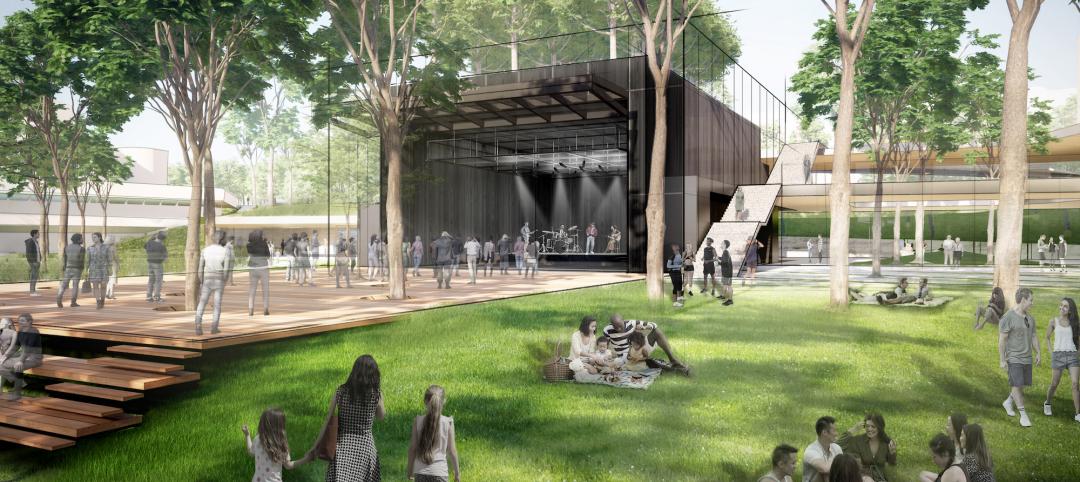 Kalita Humphreys Theater Black box theater and deck, view from west. Rendering Diller Scofidio + Renfro