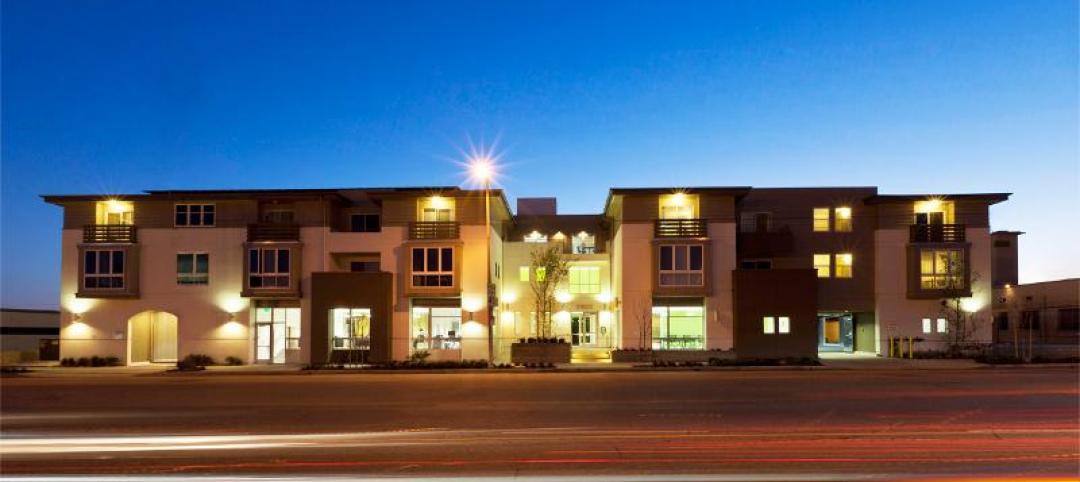 The 35,000-sf U-shaped Palo Verde Apartments takes its architectural cues from t