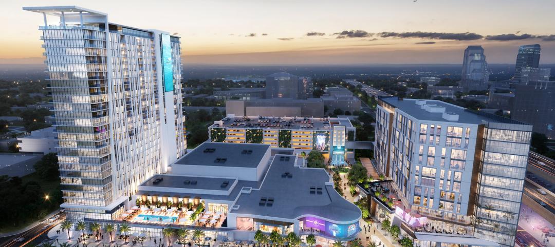 Rendering of Sports Entertainment District in downtown Orlando