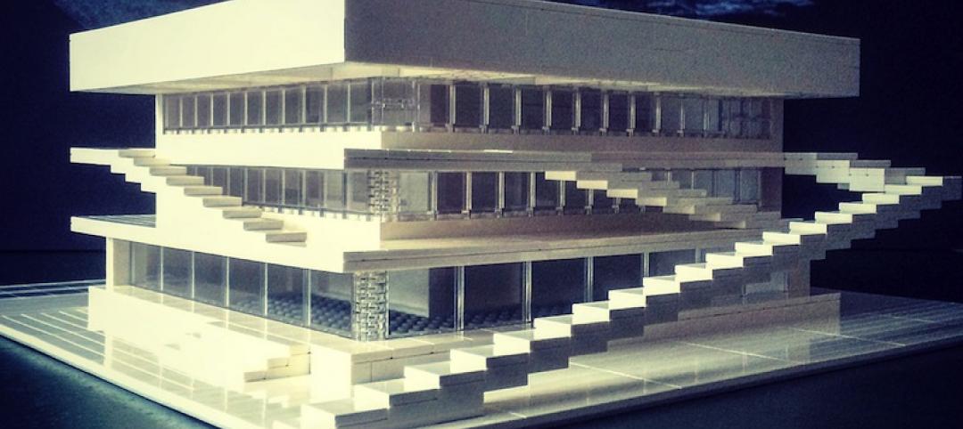 German artist recreates brutalist buildings with LEGO blocks