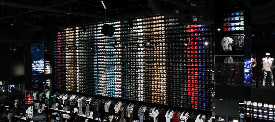 75-ft-tall hat display inside Culture Kings' store in Las Vegas