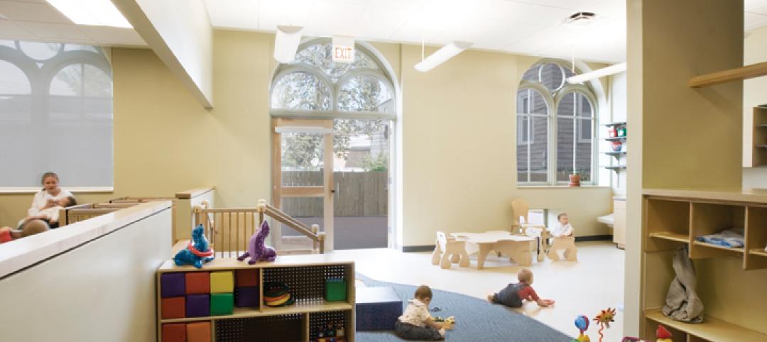 To maximize daylight and views for the children, alternating windows of the firs