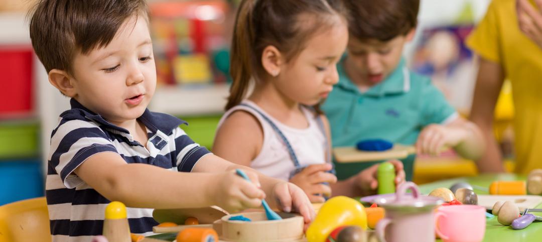 Childs are playing with play clay in classroom