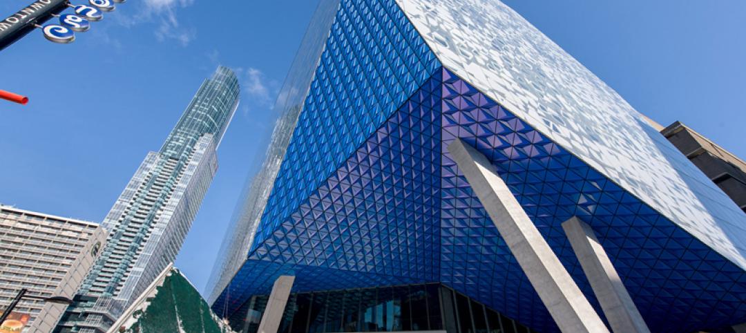 Ryerson University Student Learning Centre, Ontario, Canada ALPOLIC®/fr Custom Prismatic SEP Blue Finish.