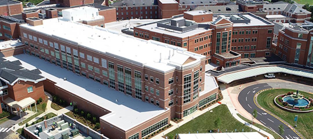 Aerial view of Atrium Helath NorthEast's new Heart and Vascular Tower