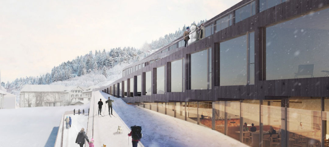 Guests ski down the Audemars Piguet hotel des Horlogers 