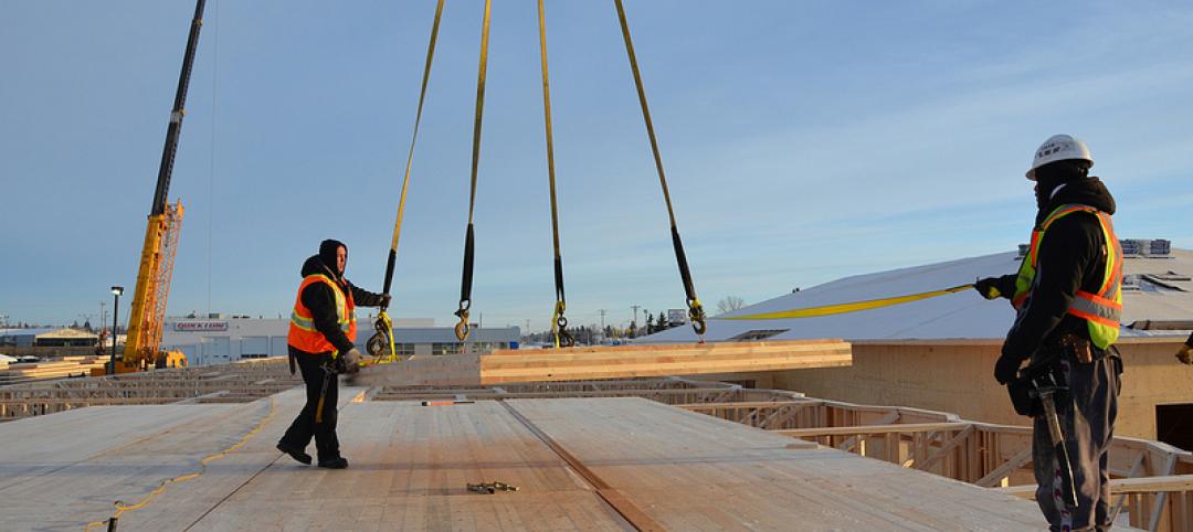 Builders use cross-laminated timber