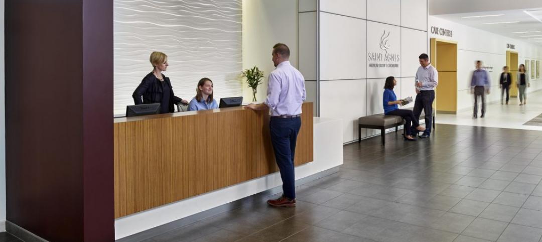 A lobby at a hospital