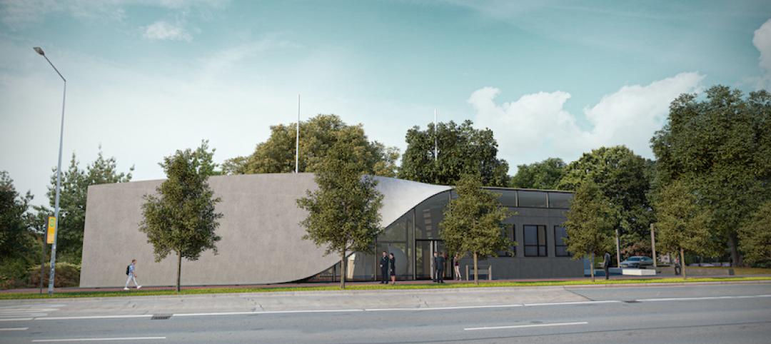 A two-story building on the campus of Technical University in Dresden, Germany, will demonstrate the facility of carbon-fiber reinforced concrete. Images (c) Iurii Vakaliuk, IMB, TU Dresden 